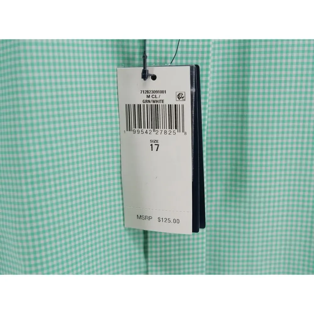 Polo Ralph Lauren NWT Men's 17 Green White Gingham Check Button Up Shirt Custom